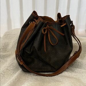Louis Vuitton Dark Brown Monogram Drawstring Shoulder Bag
